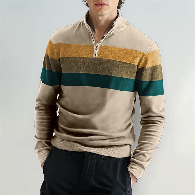 Homme Pull Pulls à quart de zip Pull en tricot A côtes Tricoter Hauts réguliers Tricoté Bloc de couleur Demi fermeture éclair Mode Décontractées Vacances Usage quotidien Vêtement Tenue Automne hiver de 2025 ? $35.99 –P10