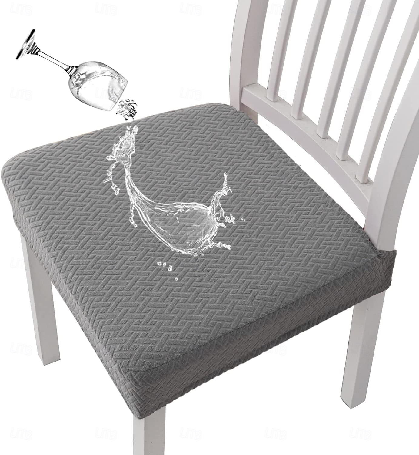 vattenavvisande stol sittfodral för matsal kök stretch jacquard stol sittfodral avtagbar tvättbar anti-damm stol sittdyna skydd överdrag 2025 - $10.99 –P15