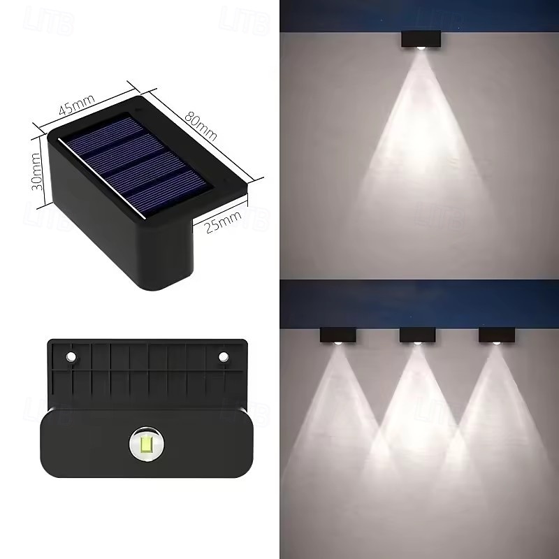 Lot de 4 lampes solaires pour clôture, applique murale extérieure, éclairage de jardin, allée, escalier, cour, patio, porche, décoration de cour de 2026 ? $28.99 –P3
