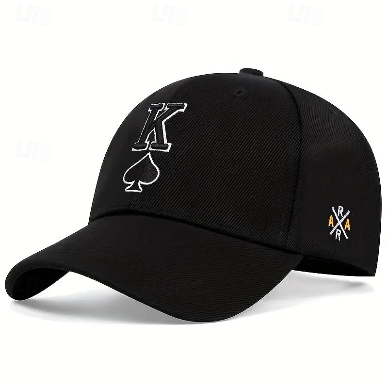 Herren Cap Basecap Sonnenhut Kappe Schwarz Rote Acrylfasern Bestickt Modisch Brautkleider schlicht Strasse Täglich Poker Einstellbar Sonnenschutz Atmungsaktiv 2025 - $10.99 –P4