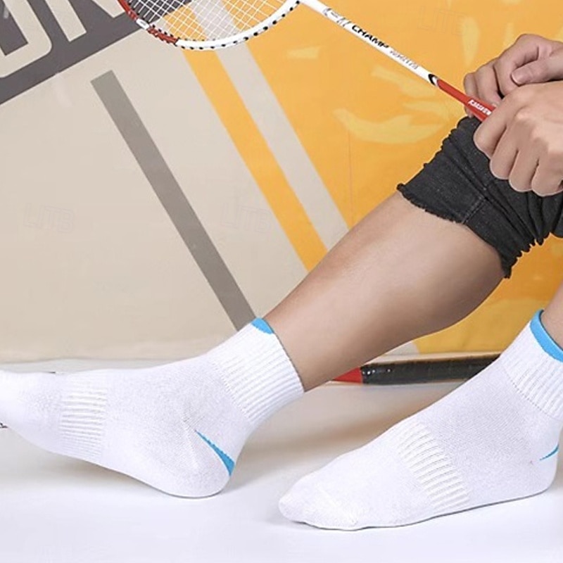 Hombre 4 pares Paquetes múltiples Calcetín Calcetas Calcetines para correr Calcetines informales Negro Azul Piscina Color Bloque de color Vacaciones Deporte Diario Básico Medio Primavera Otoño Moda 2025 - $16.99 –P10