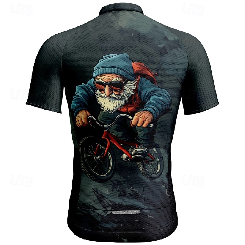 Men's Cycling Jersey Graphic Short Sleeve Bike Tee Tshirt Jersey with 3 Rear Pockets Mountain Bike MTB Quick Dry Anatomic Design Wicking Breathable Sports Dark Grey Black Dark Navy Clothing Apparel 2026 - $28.99 –P2