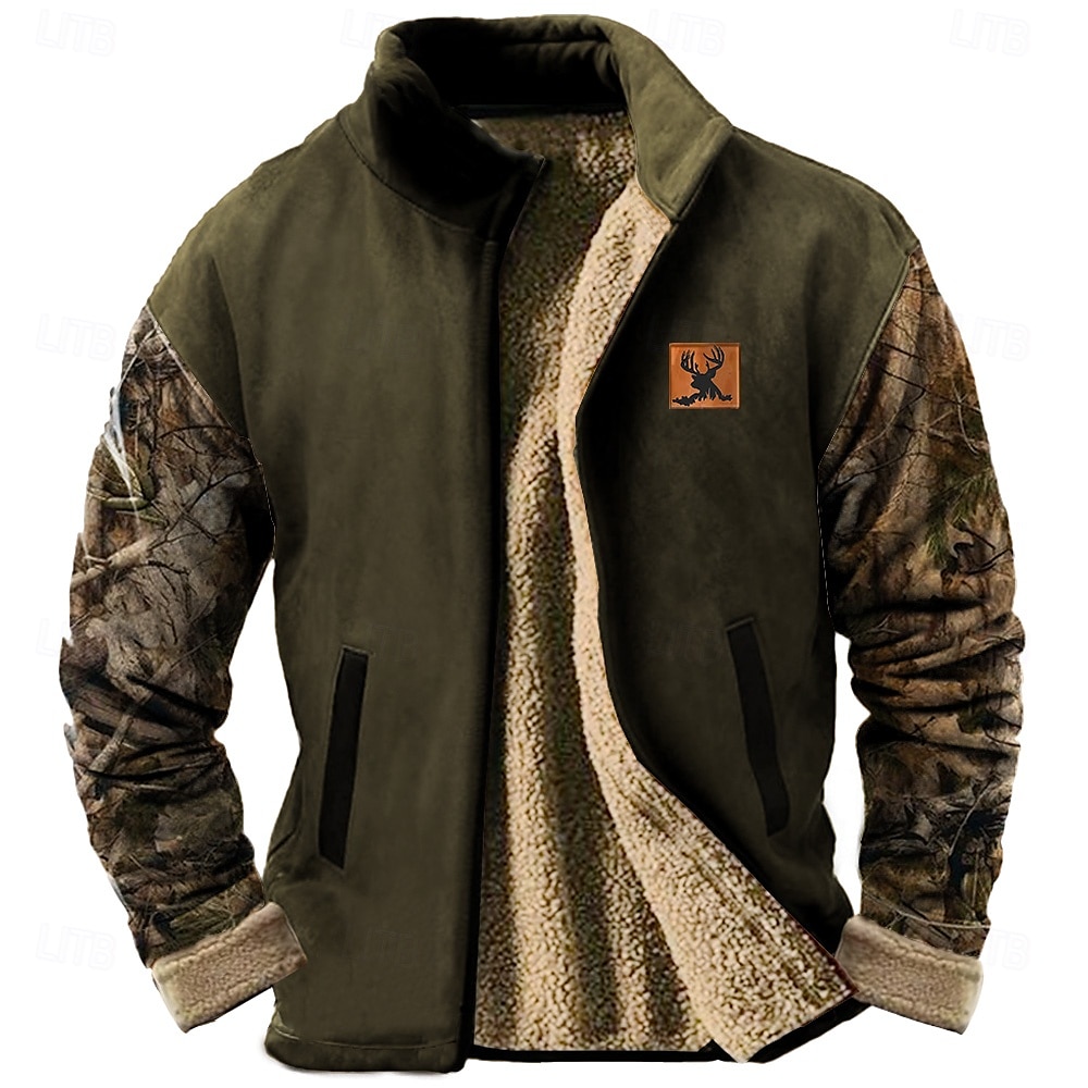 Herr Hjort Tröja Tröja Tröja Hög krage Ledigt Tryck Semester Streetwear Dragkedja Höst Vinter 2025 - $56.99 –P4