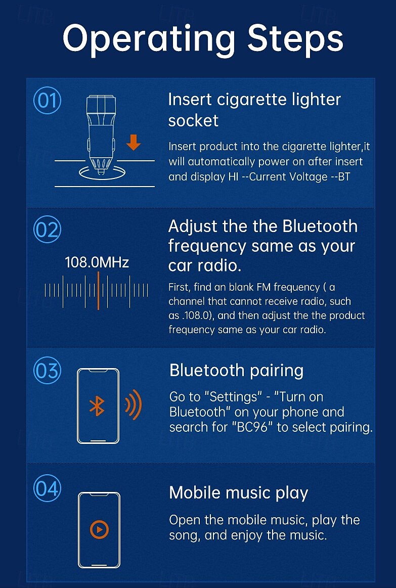 2025年 急速充電カーチャージャー、Bluetooth MP3プレーヤー、ロスレス音楽、電圧表示、音声コントロール、眩しい光の効果  コレクション – $43.99 –P15