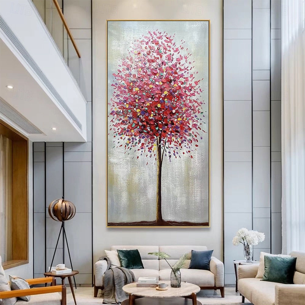 Mintura Handmade Abstract Tree Oil Paintings On Canvas Wall Art Decoration Modern Texture Flowers Picture For Home Decor Rolled Frameless Unstretched Painting 2025 - $83.99 –P4