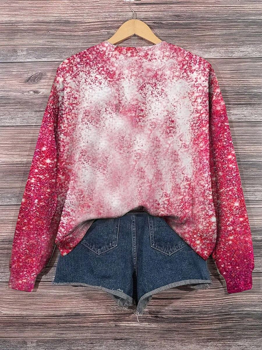 Felpe da donna Divertenti Top regolari Maniche lunghe Felpa Stampa Vestibilità regolare Rosa Autunno Inverno del 2025 a $24.99 –P2