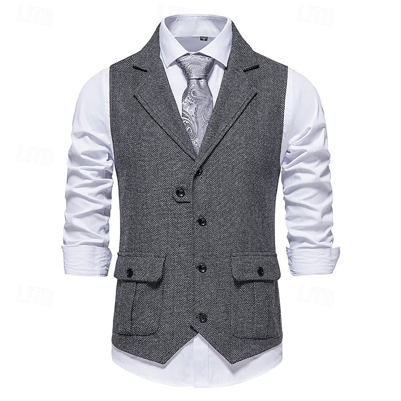 בגדי ריקוד גברים וסט Gilet חופשה יומי פגישה (דייט) אופנתי יום יומי קיץ & אביב כפתורים כיס 75% כותנה נוח אחיד חזה יחיד כפתור יחיד דש רגיל בורגנדי כחול נייבי ירוק כהה חאקי אֵפוֹד 2025 - $33.99 –P2
