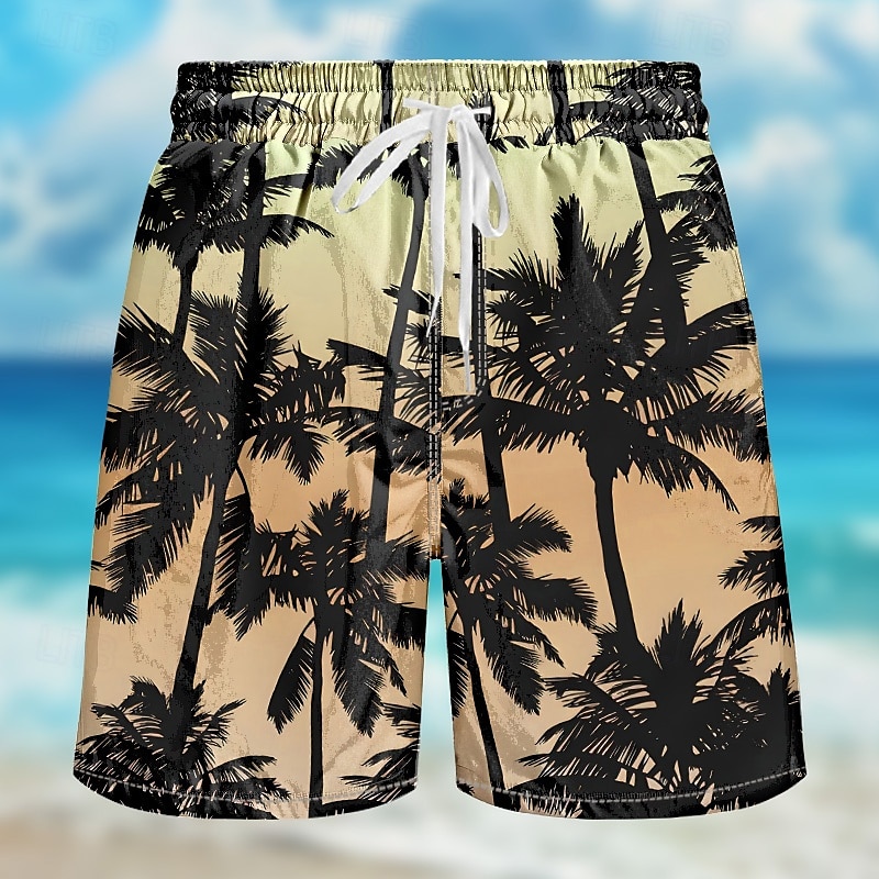 Homens Coqueiro Cor gradiente Calção Justo de Natação Shorts de Natação Bermuda de Surf Cintura Média Roupa de rua Havaiana Casual Diário Feriado Bolsos Com Cordão Cintura elástica Designer Roupa de 2025 por $19.99 –P3
