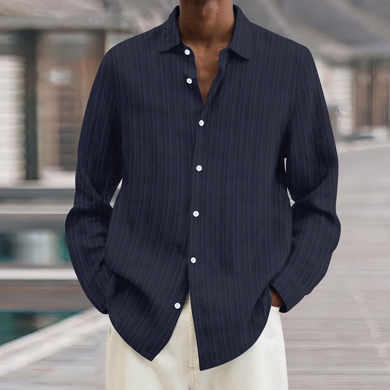 Per uomo Camicia Camicia estiva Maglietta informale Camicia da spiaggia Camicia con bottoni Cachi chiaro Nero Bianco Verde chiaro Blu marino scuro Manica lunga Tinta unica Colletto Da mare Giornaliero del 2025 a $25.99 –P5