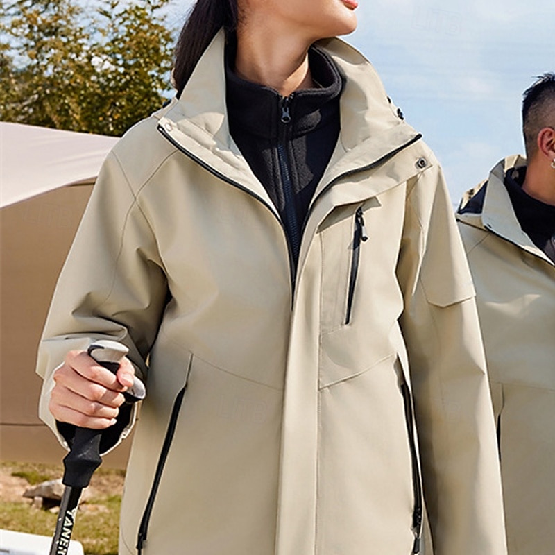 Mulheres Jaqueta Softshell Jaqueta de Trilha Inverno Ao ar livre Térmico / Quente Forro de Velocino A Prova de Vento Impermeável Jaquetas 3-em-1 Jaqueta de Inverno Jaqueta corta-vento Viajar Cinzento de 2025 por $92.99 –P5