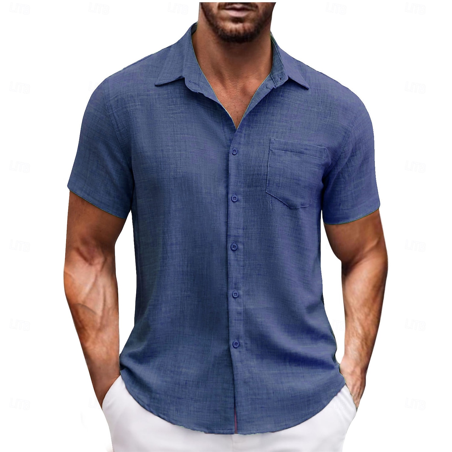 Men's Shirt Summer Shirt Casual Shirt Beach Shirt Button Up Shirt Black Navy Blue Dark Green Brown Light Grey Short Sleeve Plain Vacation Daily Clothing Apparel Fashion Casual Comfortable 2026 - $25.99 –P4