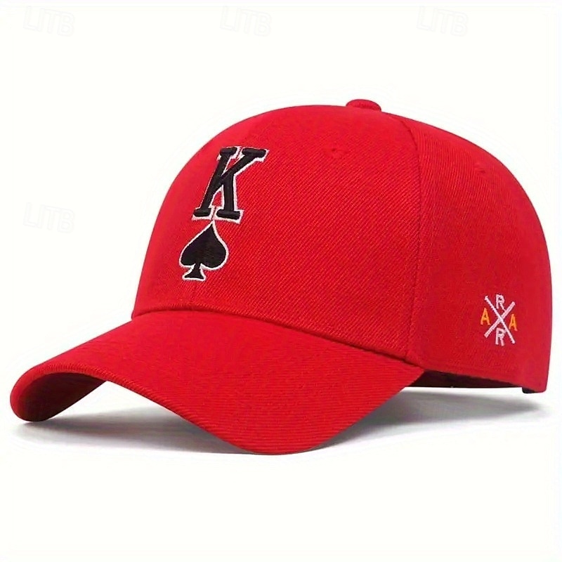 Herren Cap Basecap Sonnenhut Kappe Schwarz Rote Acrylfasern Bestickt Modisch Brautkleider schlicht Strasse Täglich Poker Einstellbar Sonnenschutz Atmungsaktiv 2025 - $10.99 –P2