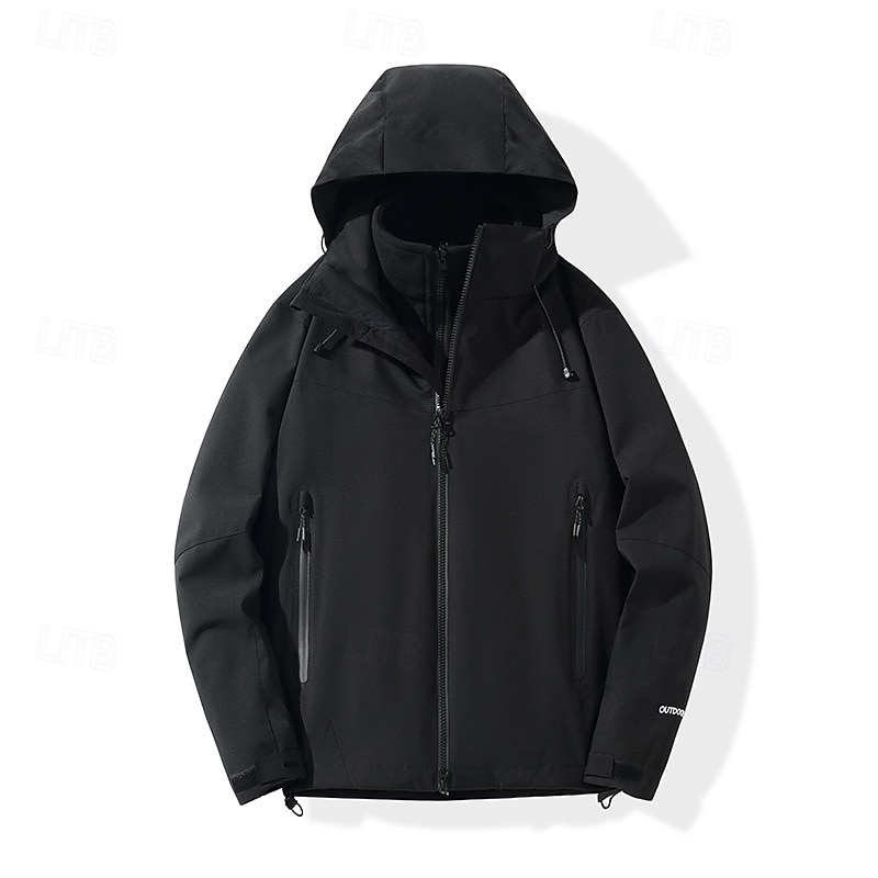 Homens Jaqueta Softshell Jaqueta de Trilha Inverno Ao ar livre Bloco de cor Térmico / Quente A Prova de Vento Impermeável Jaquetas 3-em-1 Jaqueta de Inverno Jaqueta corta-vento Viajar Preto Branco de 2025 por $82.99 –P7
