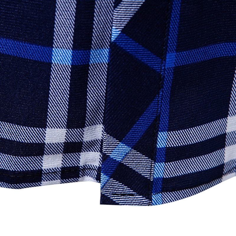 Herren Hemd Sommerhemd Freizeithemd Knopfhemd Karierte Hemden Rote Blau Langarm Karomuster Revers Urlaub Ferien Button-Down Bekleidung Polyester Mode Lässig Bequem 2025 - $13.99 –P7