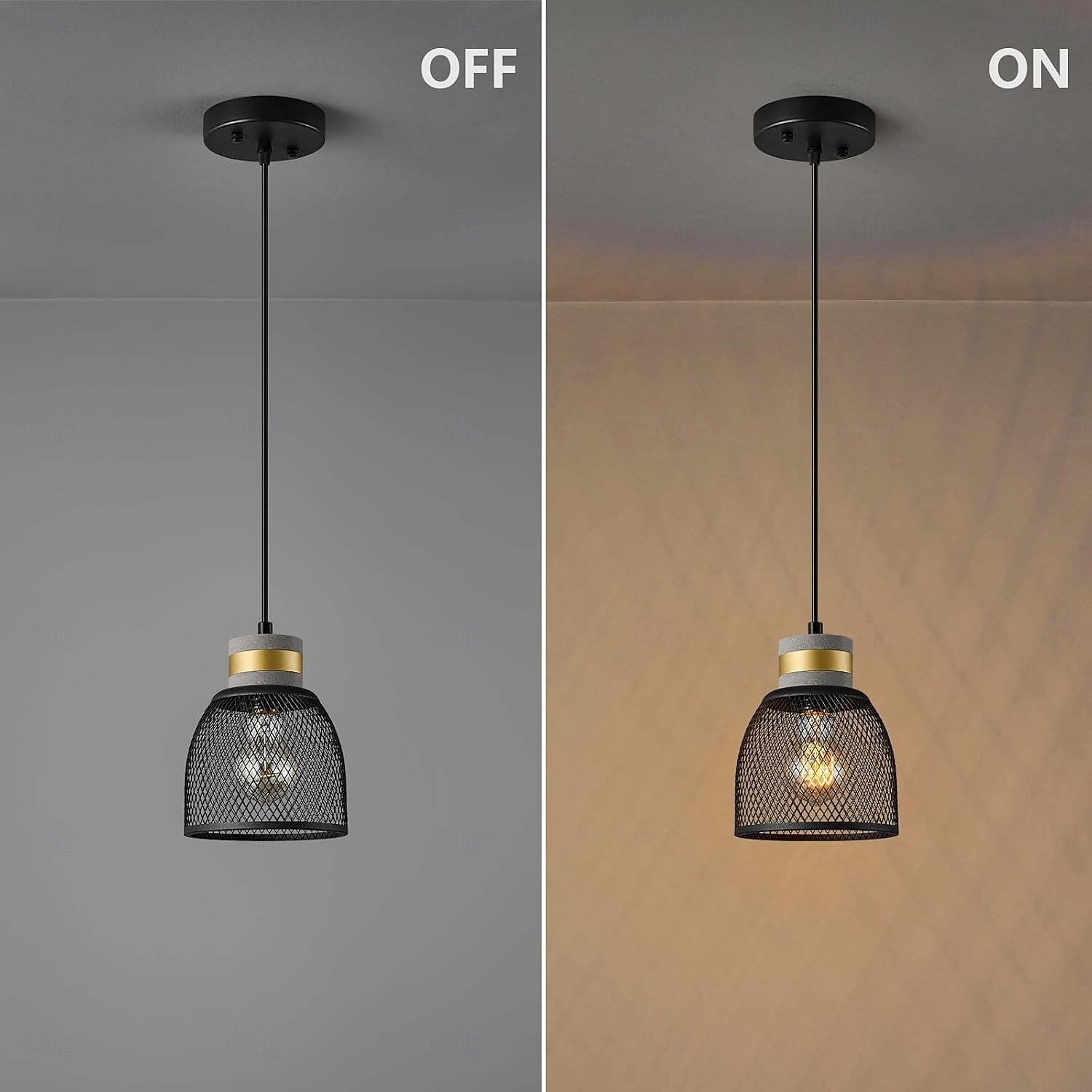 Concrete Pendant Light Metal Mesh Shade Modern Industrial Hanging Cement Pendant Lighting Fixture 110-240V 2026 - $64.99 –P7