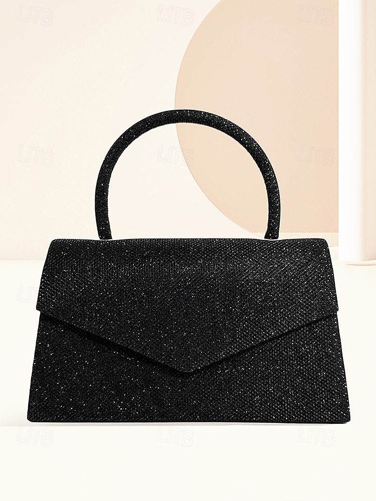 Dames Koppeling Avondtasje Schoudertassen Klep tas Polyesteri Feest Bruiloft Ketting Grote capaciteit Multi-dragen Effen Kleur Zilver Zwart Lichtbruin 2025 - $24.99 –P11