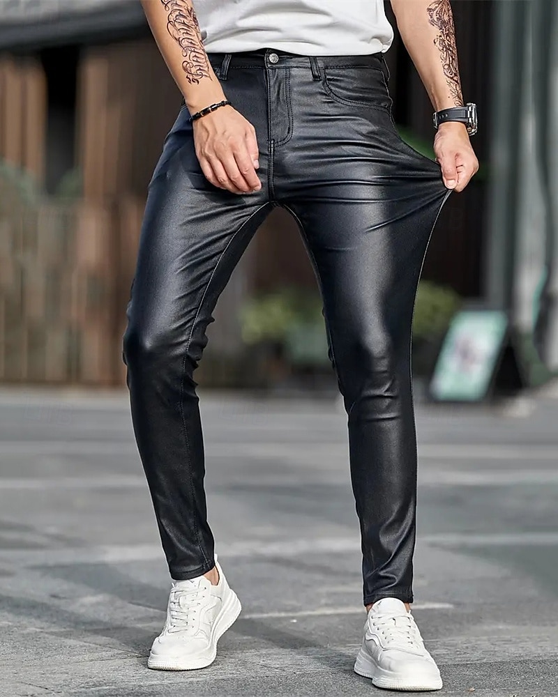 Homens Calças cônicas Calças Lederhosen Botões Bolsos Tecido Conforto Ao ar livre Diário Moda Casual Preto Micro-Elástica de 2026 por $24.99 –P2
