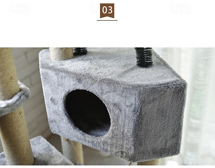 Cat Cat Tree Cat Tower Solid Colored Classic Durable Easy to Install Casual / Daily Safety Special Material for Large Cats 2025 - $334.79 –P7
