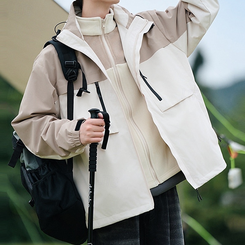 Women's Softshell Jacket Hiking Jacket Winter Outdoor Color Block Thermal Warm Windproof Water Resistant 3-in-1 Jacket Winter Jacket Fleece Jackets Traveling Black Ivory Pink Red Orange 2025 - $108.99 –P8