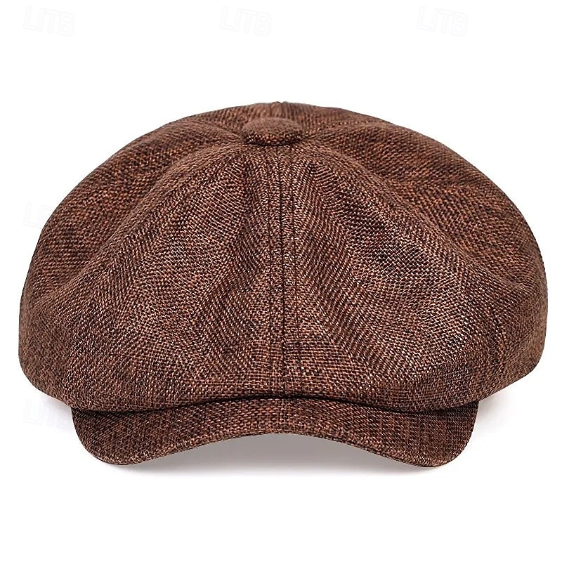 Herr Platt mössa Ascot hatt Newsboy hatt Svart Brun Polyester Mode Ledigt Gata Dagligen Slät Andningsfunktion 2025 - $13.99 –P6