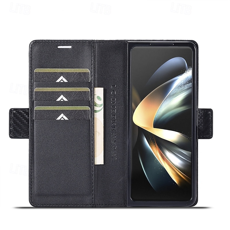 Phone Case For Samsung Galaxy Z Fold 6 Z Fold 5 Z Fold 4 Z Fold 3 Flip Cover with Stand Holder Card Slot Shockproof Retro TPU PU Leather 2025 - $17.99 –P5