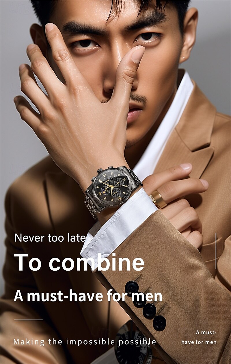 New Olevs Brand Stainless Steel Band Men'S Business Watch Calendar Luminous Chronograph Multifunction Simple Leisure Quartz Watch Fashion Waterproof Sports Men'S Wristwatch 2025 - $35.99 –P14