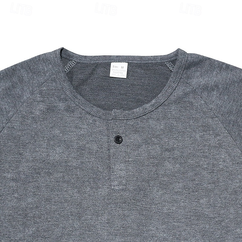 Men's Henley Shirt Tee Short Sleeve Solid Color Plain Distressed Buttons Washed Henley Outdoor Casual Daily Summer Spring &  Fall Black Gray Navy Blue Henley T-Shirt 2025 - $21.99 –P5
