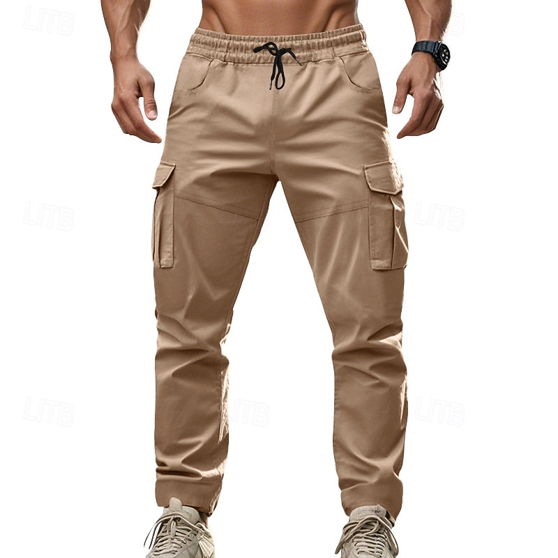 Men's Joggers Trousers Cargo Sweatpants Pocket Drawstring Elastic Waist Plain Comfort Sports Outdoor Daily Fashion Casual ArmyGreen Black Micro-elastic 2026 - $26.99 –P13