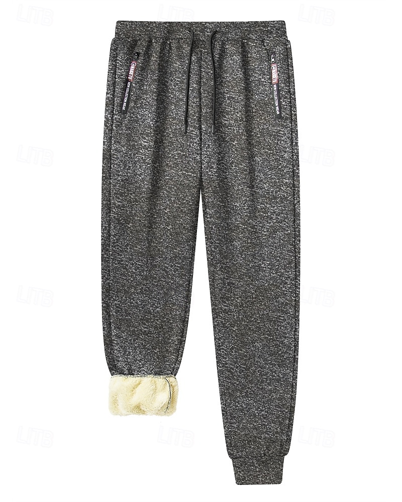 Men's Fleece Pants Sweatpants Joggers Winter Pants Trousers Pocket Drawstring Elastic Waist Plain Comfort Warm Sports Outdoor Daily Fashion Casual Black Navy Blue Micro-elastic 2026 - $21.99 –P15