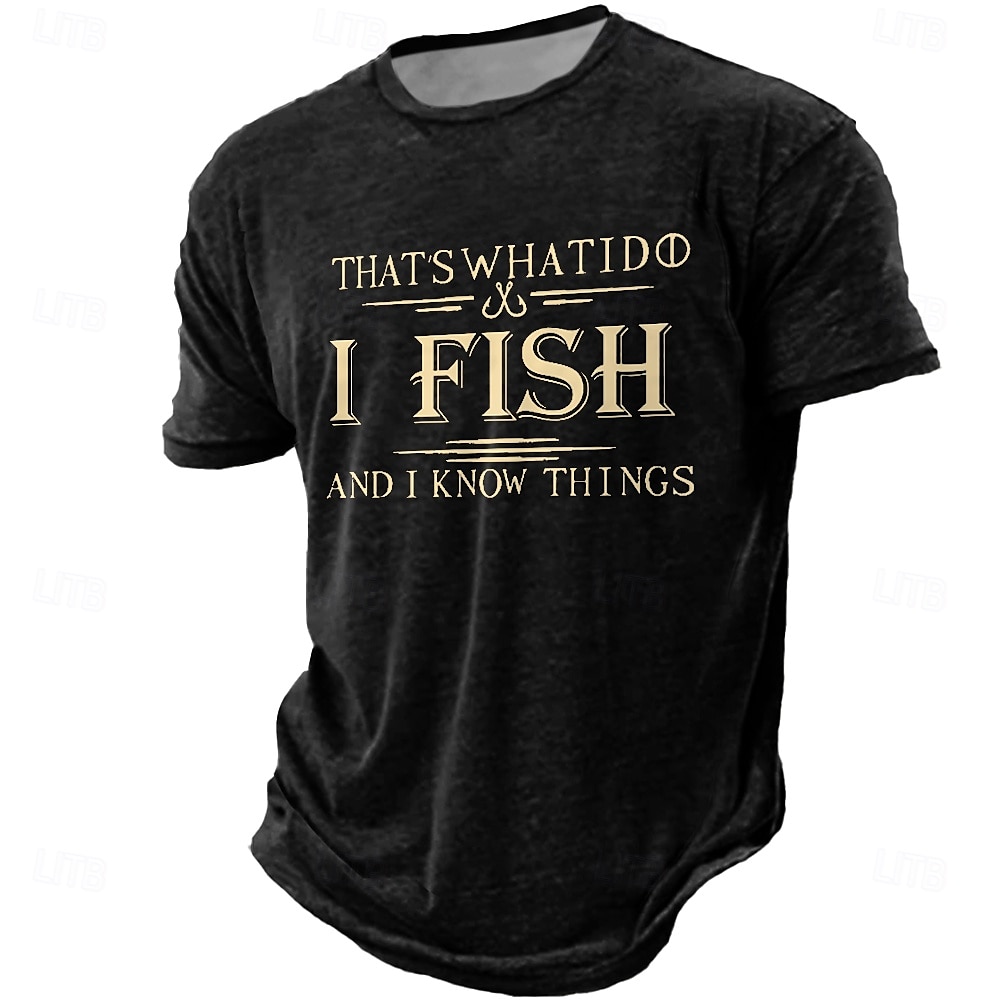 Maglietta grafica divertente da pesca per uomo a manica corta - "Ecco cosa faccio pesco e so cose" del 2026 a $19.49 –P4