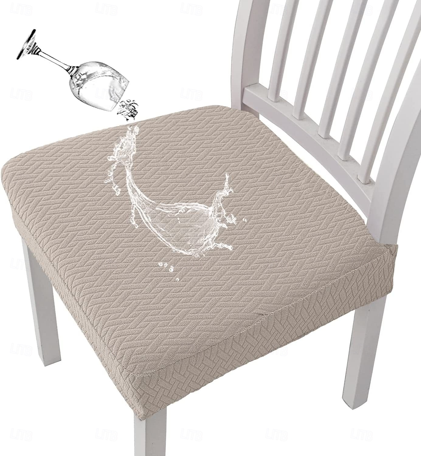 vattenavvisande stol sittfodral för matsal kök stretch jacquard stol sittfodral avtagbar tvättbar anti-damm stol sittdyna skydd överdrag 2025 - $10.99 –P12