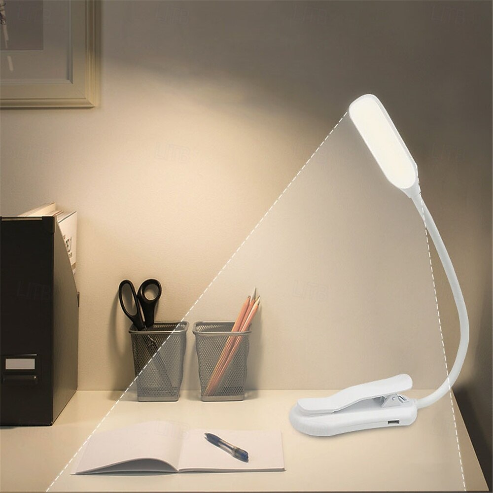 מנורת ספר מיני נטענת usb - מנורת קריאה עם קליפס 7 LED, מנורת לילה אכפתית ללימוד  & קריאה ליד המיטה 2025 - $26.99 –P3