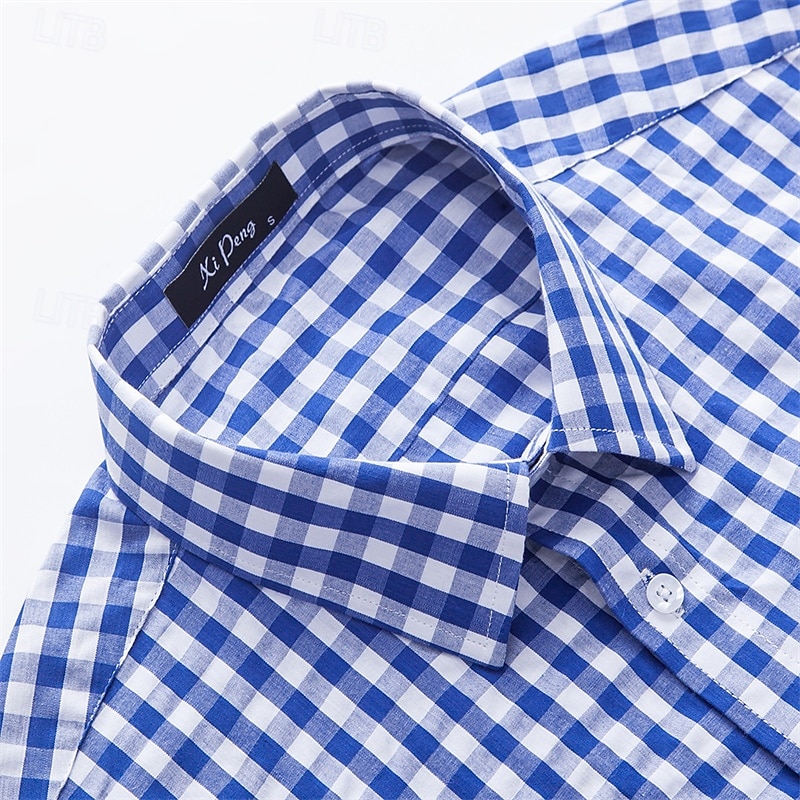 Men's Shirt Dress Shirt Button Up Shirt Plaid Wedding Party Black Pink Red Brown Long Sleeve Lapel Spring &  Fall Clothing Apparel 2025 - $29.99 –P15