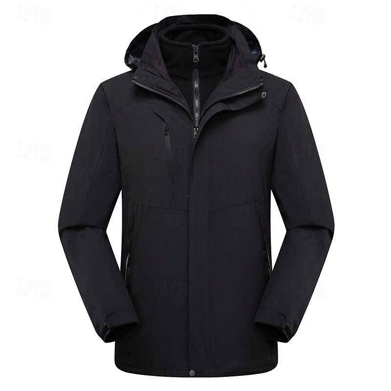 Hombre Chaqueta Softshell Chaqueta para senderismo Invierno Al aire libre Bloque de color Resistente al Viento Resistente al Agua Chaquetas 3-en-1 Chaquetas de Lana Chaqueta cortavientos Viaje Negro 2025 - $78.39 –P8