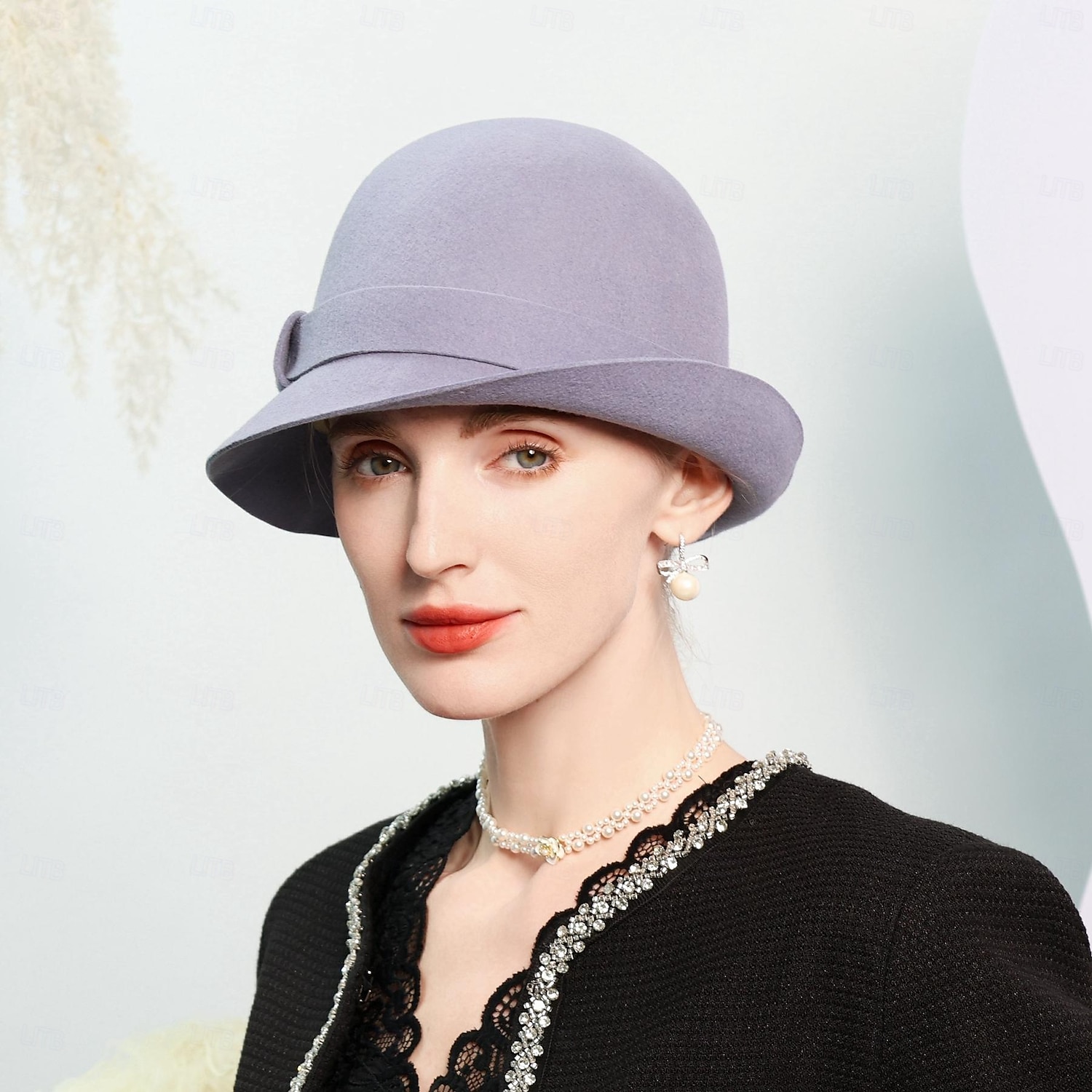 cappelli 100% lana cappello a bombetta / cloche cappello da pescatore cappello da sole matrimonio festa del tè elegante matrimonio con cuciture di colore puro copricapo copricapo del 2025 a $38.99 –P6