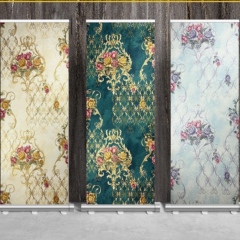 1 rulle 3d europeisk damast icke självhäftande tapet präglad sovrum sänggavel vardagsrum bakgrund väggdekoration vattentät tapet 950x53cm/374x20.87inch 2026 - $47.99 –P3