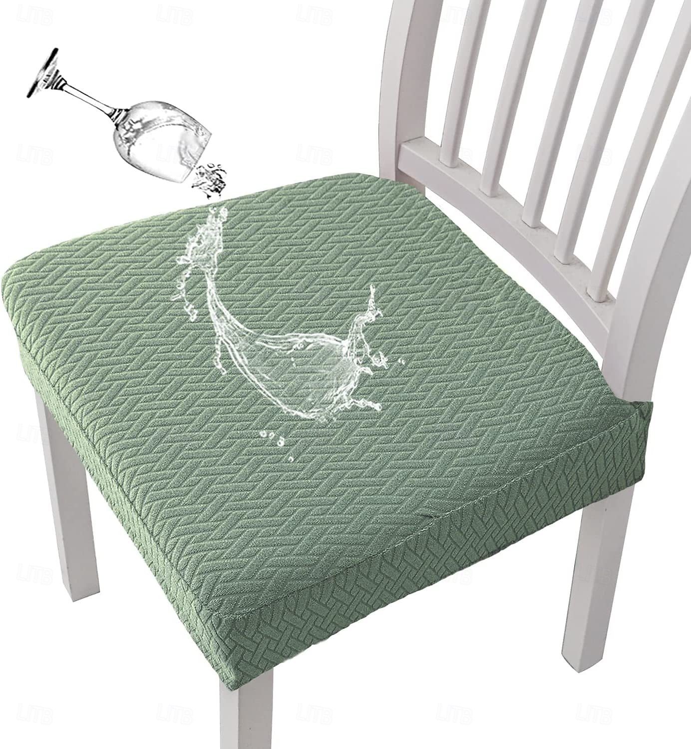 vattenavvisande stol sittfodral för matsal kök stretch jacquard stol sittfodral avtagbar tvättbar anti-damm stol sittdyna skydd överdrag 2025 - $10.99 –P10