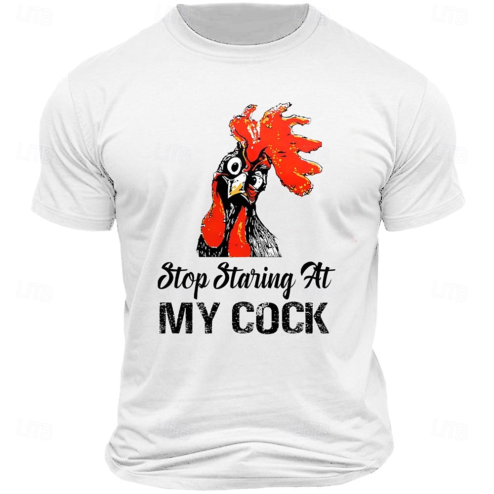 Herr Bokstavstryck Rolig kuk T-shirt T-tröja 100 % bomull Kortärmad Grafisk Skjorta Svart Vit Armégrön Bekväm t-shirt Semester Gata Modedesignerkläder 2025 - $15.99 –P5