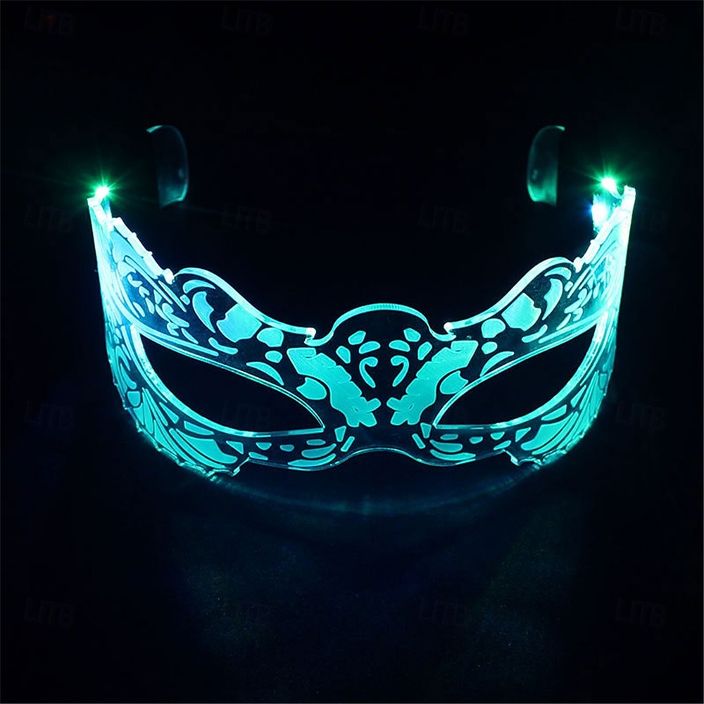 LED-Brillenmaske aus Acryl – beleuchtete Schmetterlingsbrille für festliche Partys, KTV-Bar-Brille mit bunten Farbwechseln, batteriebetrieben mit Knopf – 1 Stück 2025 - $17.99 –P10