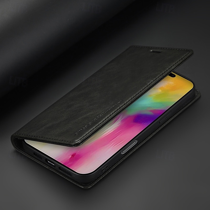 telefon Carcasă Pro iPhone 16 15 14 Pro Max Plus iPhone 13 12 11 Pro Max Mini Flip Cover se stojánkem Magnetické Slot pro kartu Retro TPU PU kůže 2025 - $15.99 –P5