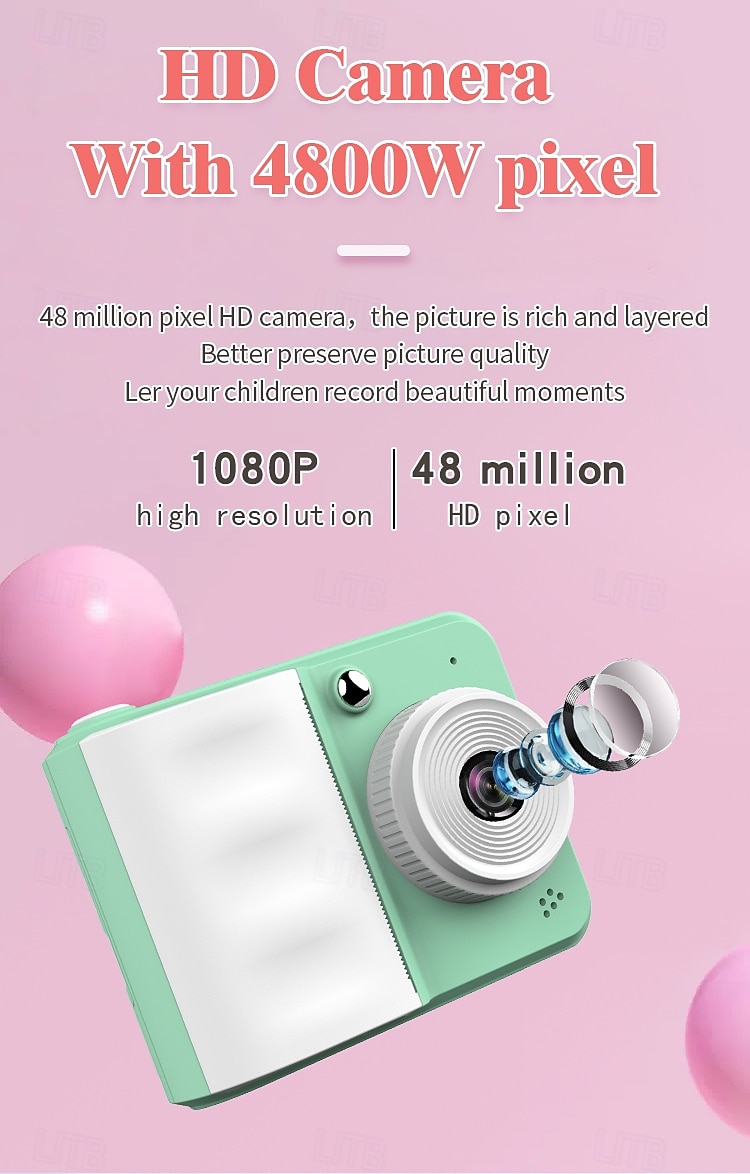 Kids Instant Print Camera Thermal Printing Camera with Print Paper for Kids High Resolution Photo and Print Camera Birthday Valentine's Day Gift for Girls 2026 - $47.99 –P5