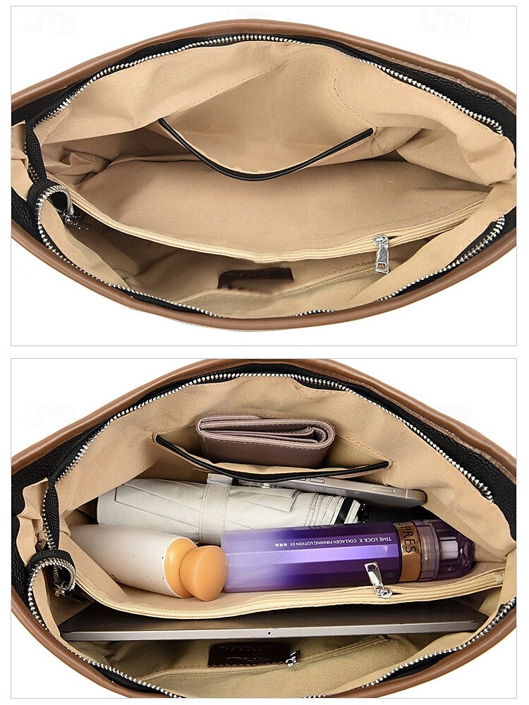 borsa hobo in similpelle verde con dettagli marroni, due tracolle regolabili per diversi stili di trasporto, versatile borsa a tracolla e a spalla per donna, ideale per lavoro, viaggi e uso quotidiano del 2025 a $32.99 –P4