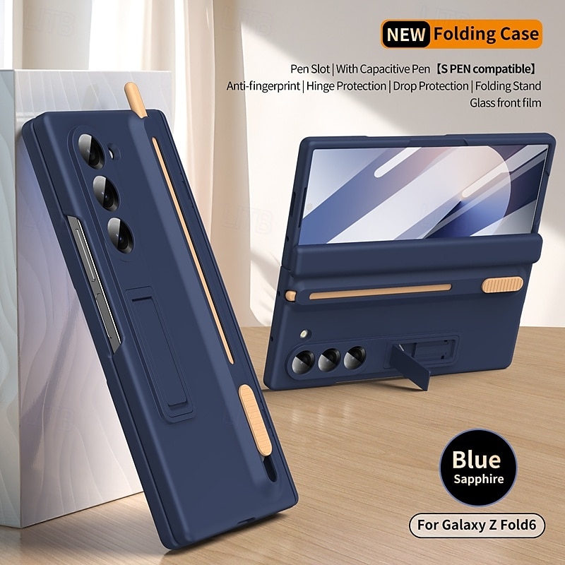 2025年 Samsung Galaxy Z Fold 6 Z Fold 5 Z Fold 4 Z Fold 3 用の電話ケース バックカバー スタンドホルダー ショックプルーフ レトロ TPU シリコン コレクション – $41.99 –P11