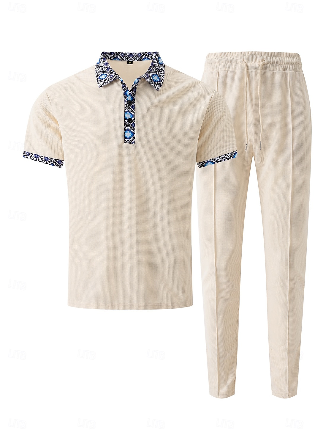 Herr Våffelskjorta Polo T-shirts Byxuppsättningar Långärmad Fjärdedels blixtlås Ensfärgat Stickat Mode Ficka Hem Kontor / Karriär Gata Svart Elfenben Blå Topp t-shirt för män 2025 - $37.99 –P3