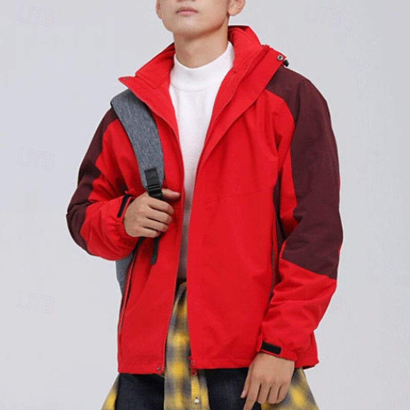 Hombre Chaqueta Softshell Chaqueta para senderismo Invierno Al aire libre Bloque de color Resistente al Viento Resistente al Agua Chaquetas 3-en-1 Chaquetas de Lana Chaqueta cortavientos Viaje Negro 2025 - $78.39 –P7