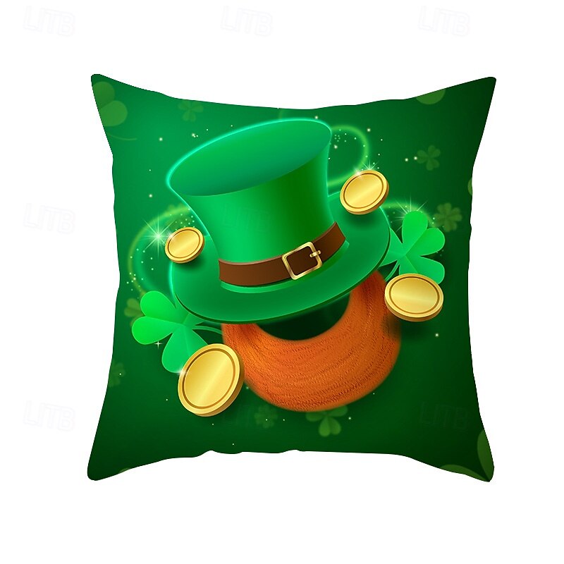 husă de perne decorativă ziua Sfântului patrick 1 bucată shamrock husă de pernă pătrată moale față de pernă pentru dormitor living canapea canapea scaun 2025 - $12.99 –P15