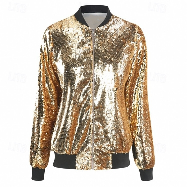 Retrò Vintage Anni '80 Cappotto Paillettes Tinta unita Per donna Halloween Mascherata Performance Parata dell'Orgoglio Mese dell'orgoglio Adulti Cappotto Tutte le stagioni del 2025 a $48.99 –P13