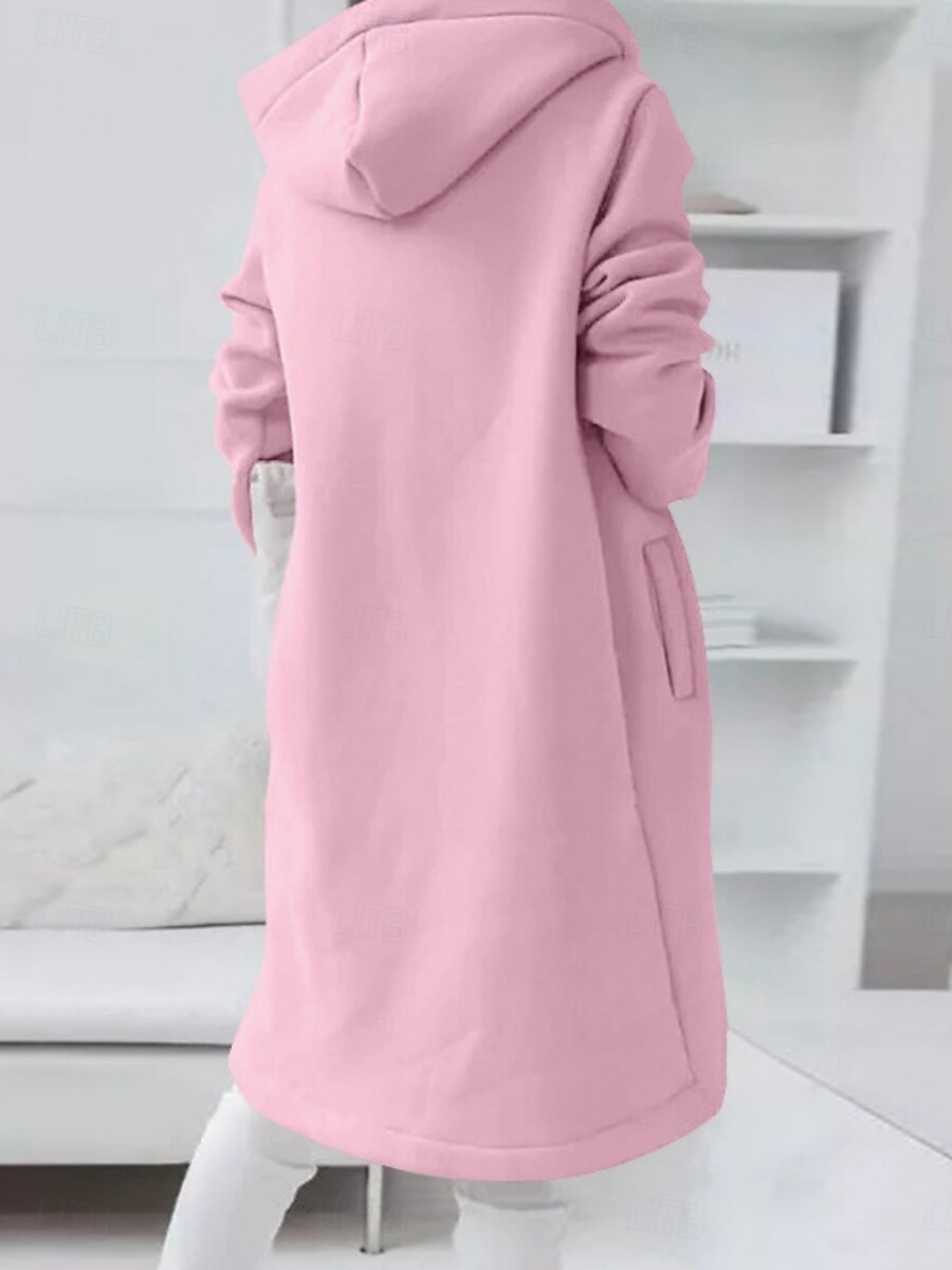 Dam Vinterkappa Vinterjacka Hoodiejacka Utomhus Gata Dagligen Höst Vinter Normal Täcka Normal Håller värmen Andningsfunktion Samtida Stylish Jacka Långärmad Ensfärgat Med fickor Blixtlås i fullängd 2025 - $31.99 –P2