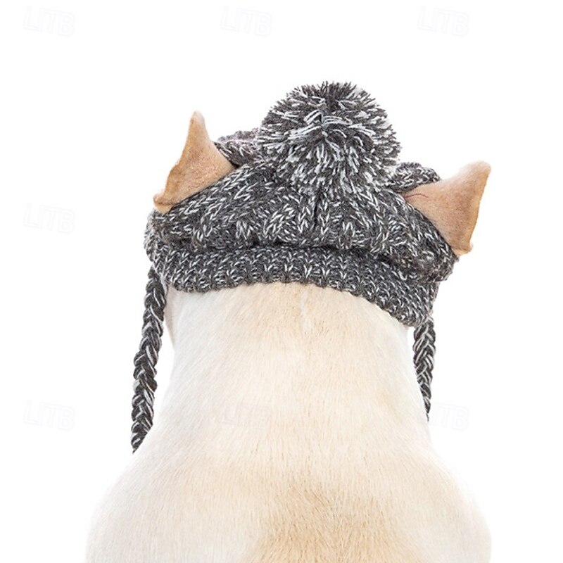 Gorro de punto acogedor para perros: accesorio de invierno cálido, resistente al viento y suave para mascotas de razas pequeñas y grandes: perfecto para actividades al aire libre en climas fríos 2025 - $15.99 –P6