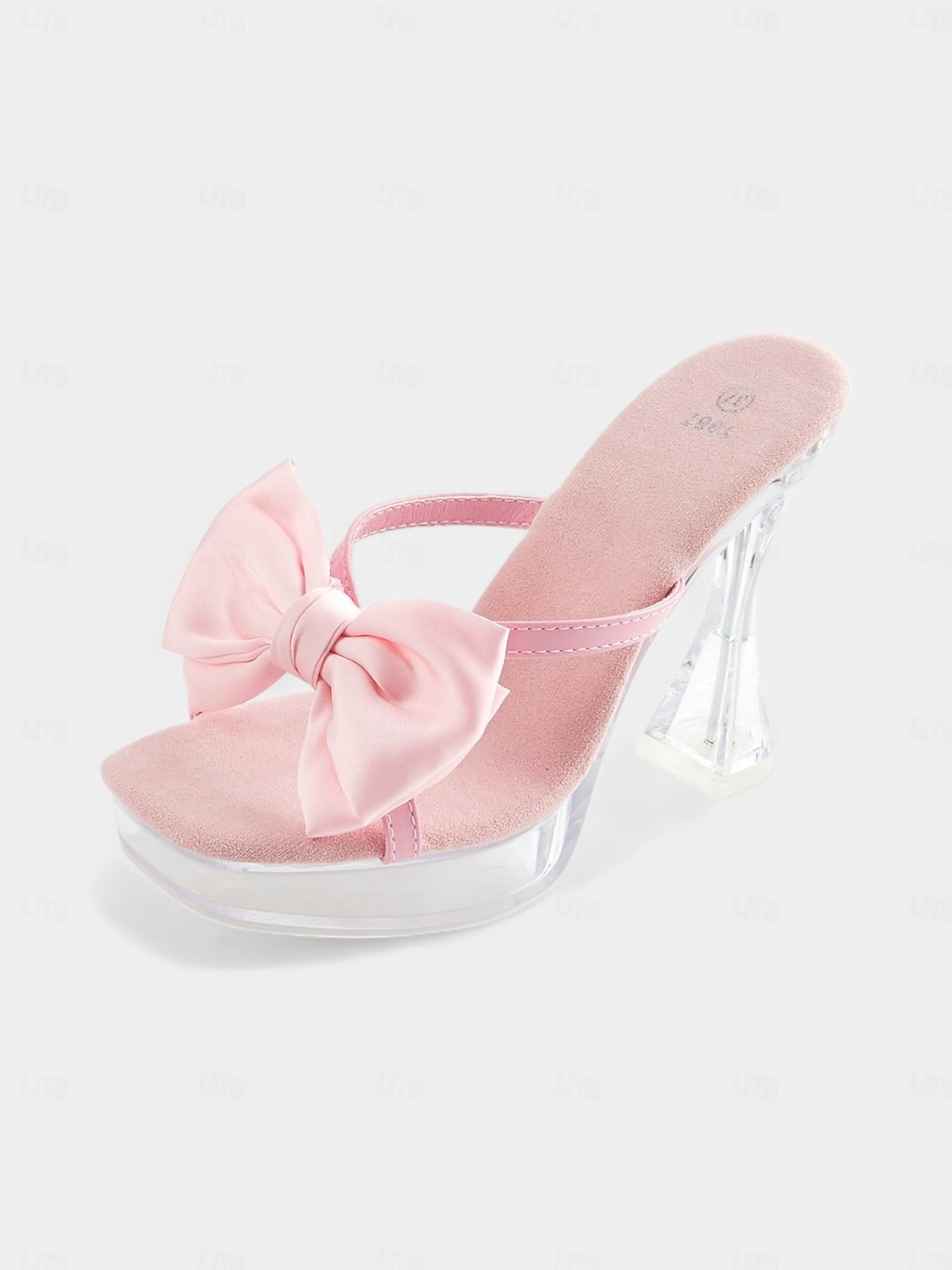 roze satijnen strik platformhakken voor dames met helder stiletto-ontwerp - stijlvolle bruidsschoenen voor bruiloften en speciale gelegenheden 2025 - $59.99 –P1